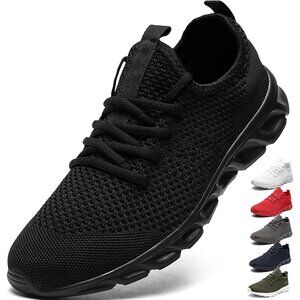 🆕 Ekrbxa Athletic Fashion Sneakers Women Black Tennis Walking Gym Casual Shoe